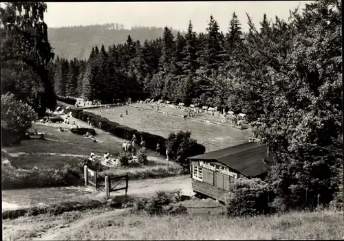 Ak Gehlberg Suhl Thüringen, Blick auf das Waldbad