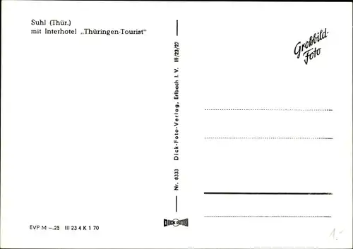 Ak Suhl in Thüringen, Teilansicht der Stadt, Kirche, Hochhaus Interhotel Thüringen-Tourist