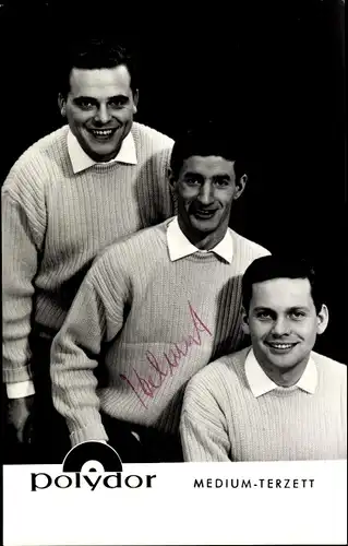 Ak Medium Terzett, Sänger Wilfried Witte, Helmut Niekamp, Lothar Nitschke, Polydor-Schallplatten