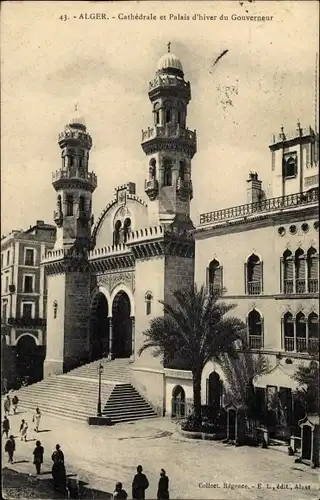 Ak Algier Alger Algerien, La Cathedrale et le Palais d'Hiver du Gouverneur