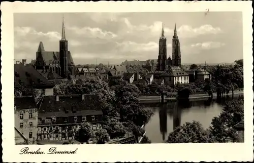 Ak Wrocław Breslau Schlesien, Dominsel, Dom, Kreuzkirche, Katedra