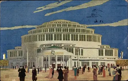 Künstler Ak Wrocław Breslau Schlesien, Jahrhunderthalle, Ausstellung 1913, Hala stulecia