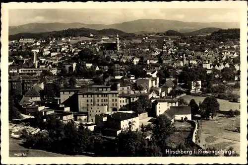 Ak Jelenia Góra Hirschberg Riesengebirge Schlesien, Totalansicht