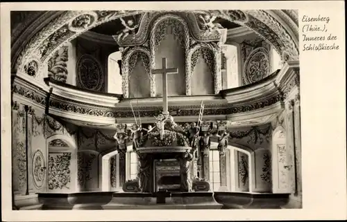 Ak Eisenberg in Thüringen, Schlosskirche, Innenansicht, Kanzel