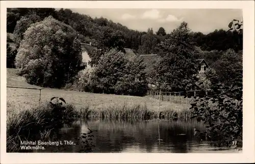 Ak Mühltal Eisenberg Thüringen, Blick auf die Walkmühle, Gewässer