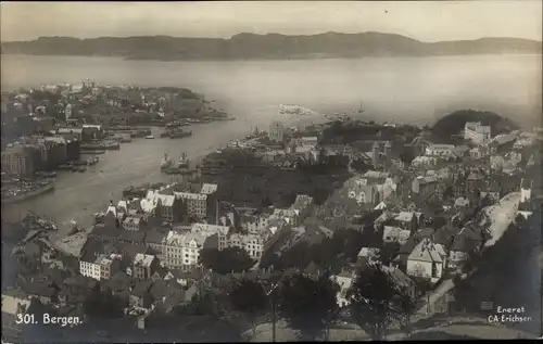 Ak Bergen Norwegen, Totalansicht