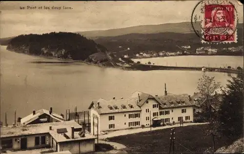 Ak Le Pont Kt. Waadt Schweiz, Le pont, les deux lacs