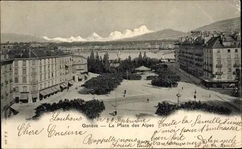 Ak Genève Genf Schweiz, La Place des Alpes