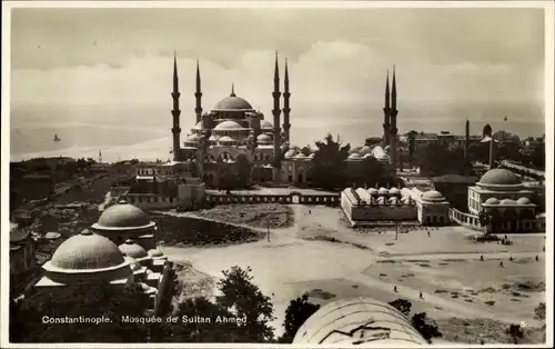 Ak Konstantinopel Istanbul Türkei, Mosquee de Sultan Ahmed, Moschee, Teilansicht der Stadt