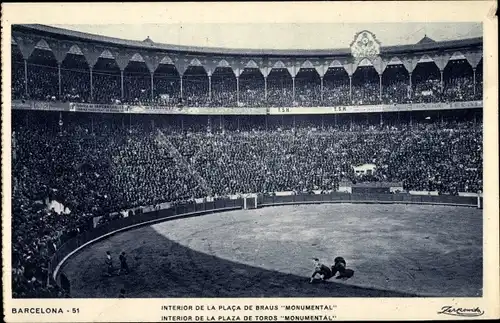 Ak Barcelona Katalonien Spanien, Plaza de Toros Monumental