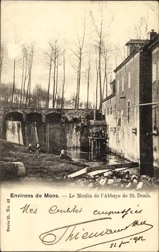 Ak Mons Wallonien Hennegau, Le Moulin de l'Abbaye de St. Denis