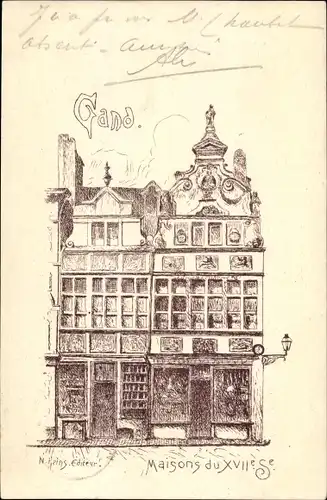 Künstler Ak Heins, N., Gand Gent Ostflandern, Maison du XVII.