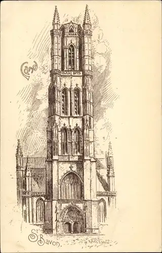 Künstler Ak Heins, N., Gand Gent Ostflandern, St. Bavon