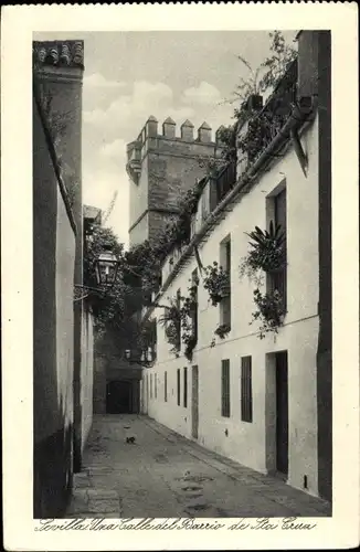 Ak Sevilla Andalusien, Una Calle del Barrio de Sta Cruz