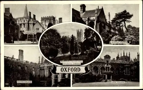 Ak Oxford Oxfordshire England, Wadham College, Pembroke College, Exeter College, Magdalen College