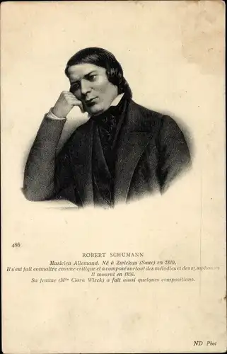 Ak Komponist Robert Schumann, Portrait