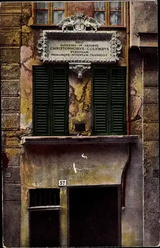 Ak Genova Genua Liguria, Casa di Colombo