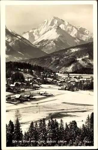 Ak Igls Innsbruck in Tirol, Gesamtansicht mit Habicht, Winter