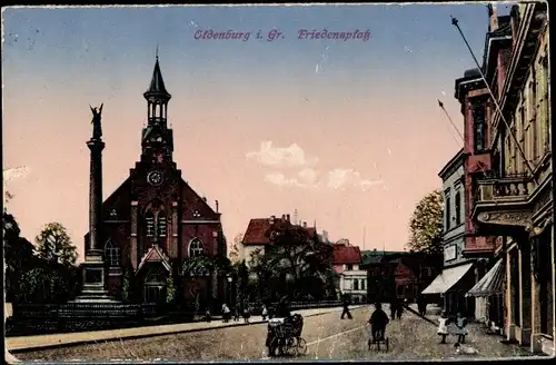 Ak Oldenburg in Oldenburg, Friedensplatz, Kirche