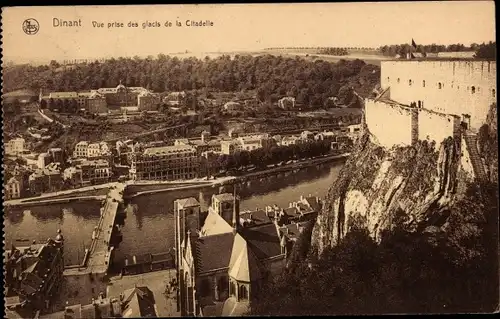 Ak Dinant Wallonien Namur, Vue prise des glacis de la Citadelle