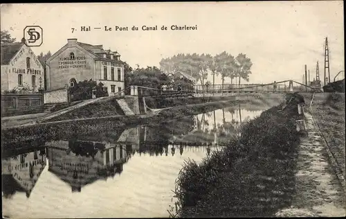 Ak Hal Flämisch Brabant Flandern, Le Pont du Canal de Charleroi