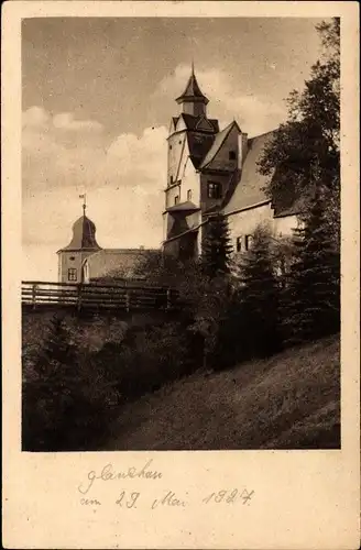 Ak Glauchau an der Zwickauer Mulde, Teilansicht vom Schloss