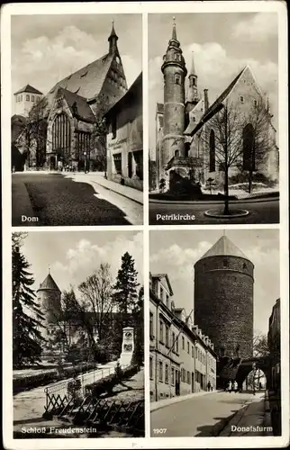 Ak Freiberg in Sachsen, Dom, Petrikirche, Schloss Freudenstein, Donathsturm