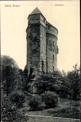 Ak Stolpen in Sachsen, Schloss, Coselturm