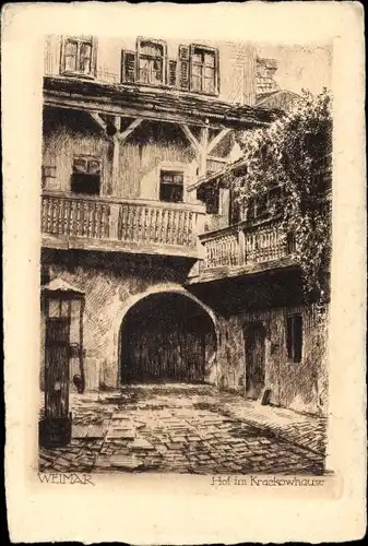 Künstler Ak Weimar in Thüringen, Hof im Krackowhause