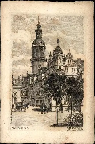 Künstler Ak Dresden, Kgl. Schloss