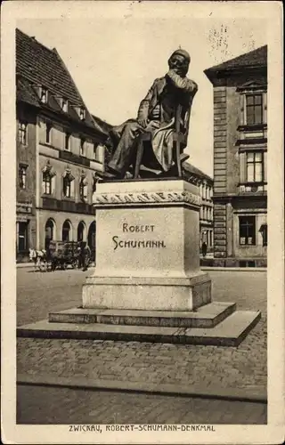 Ak Zwickau in Sachsen, Robert-Schumann-Denkmal