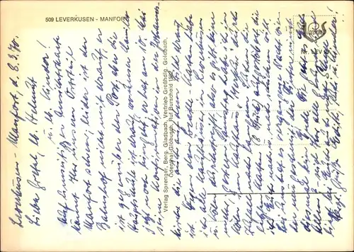 Ak Manfort Leverkusen im Rheinland,  Schule, Hotel Schweigert, Adenauer-Platz, Johannes-Kirche