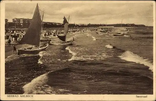 Ak Ostseebad Ahlbeck Heringsdorf auf Usedom, Seestrand