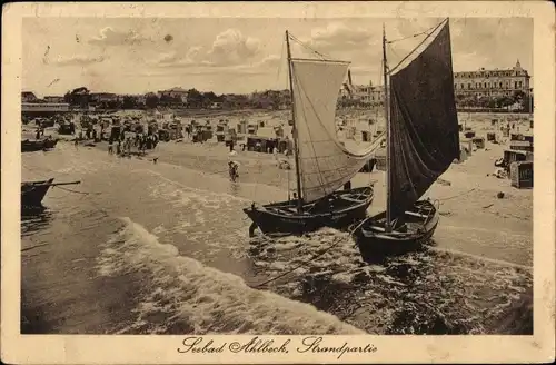 Ak Ostseebad Ahlbeck Heringsdorf auf Usedom, Strandpartie