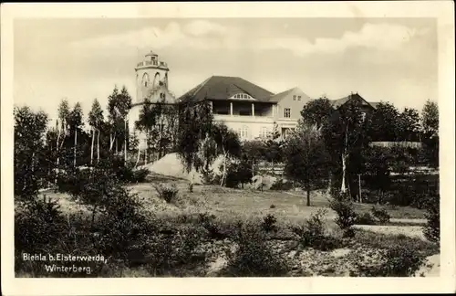 Ak Biehla Elsterwerda in Brandenburg, Blick zum Winterberg, Unterkunftshaus