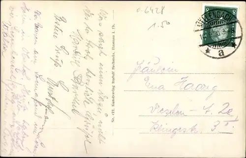 Ak Mellenbach Glasbach im Schwarzatal Thüringen, Totalansicht, Blumenau