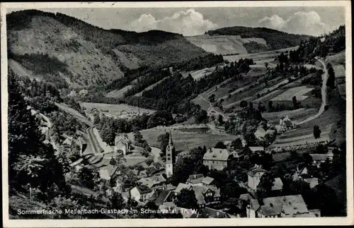 Ak Mellenbach Glasbach im Schwarzatal Thüringen, Totalansicht