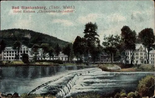 Ak Bad Blankenburg in Thüringen, Hotel Kurhaus Chrysopras-Löscheshall