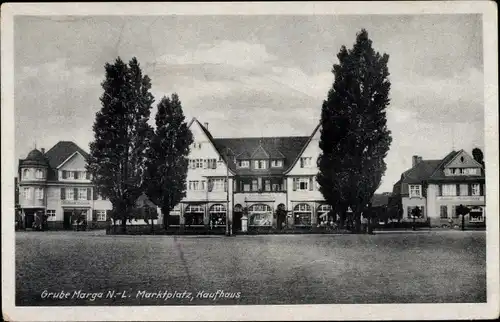 Ak Marga Brieske Senftenberg in der Niederlausitz, Marktplatz, Kaufhaus