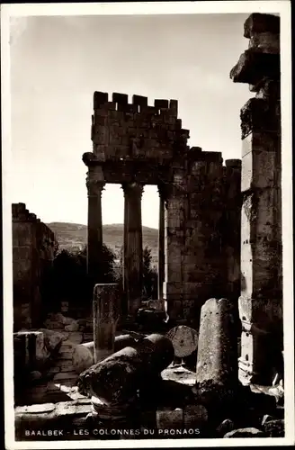 Ak Baalbeck Libanon, Les Colonnes du Pronaos, Tempelruine