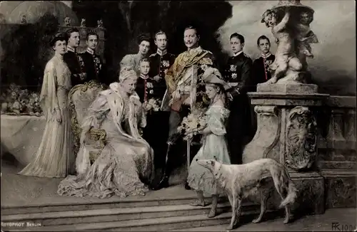 Künstler Ak Keller, Ferdinand, Deutsches Kaiserhaus unter Kaiser Wilhelm II., Windhund