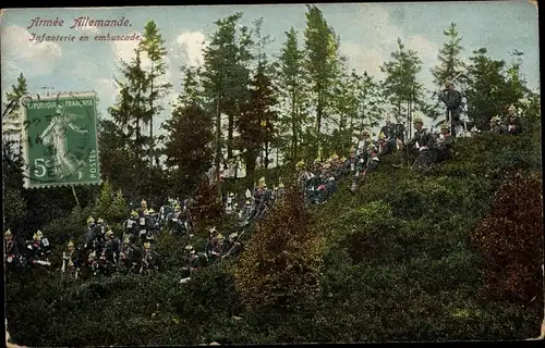 Ak Armée Allemande, Infanterie en embuscade