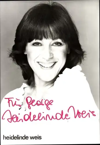 Ak Schauspielerin Heidelinde Weis, Portrait, Autogramm