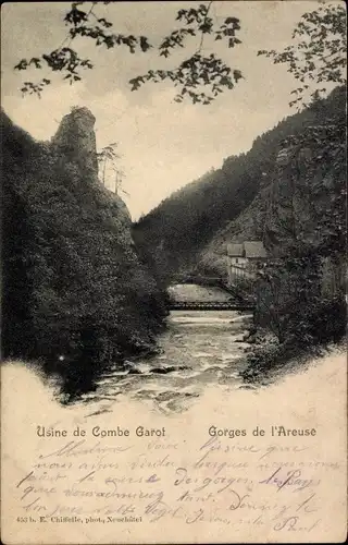 Ak Schweiz, Usine de Combe Garot, Gorges de l'Areuse