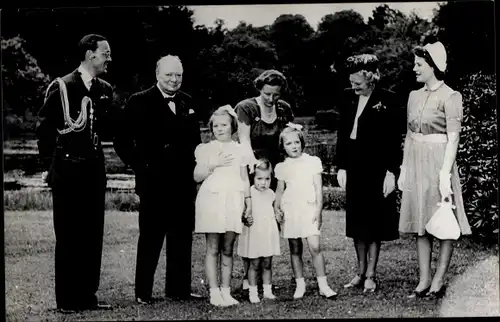 Foto Ak Juliana der Niederlande, Winston Churchill, Bezoek aan Soestdijk 1946