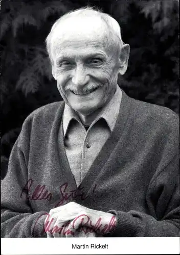 Ak Schauspieler Martin Rickelt als Onkel Franz Wittich, Lindenstraße, Autogramm