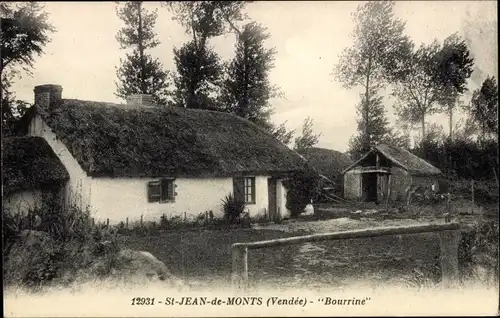 Ak Saint Jean de Monts Vendée, Bourrine, Dorfpartie