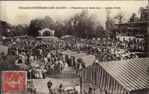 Ak Charbonnières les Bains Rhône, L'Hippodrome de Sainte Luce, Courses d'Anes