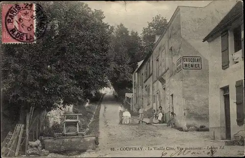 Ak Coupvray Seine et Marne, La Vieille Cote, Vue montante, Chocolat Menier