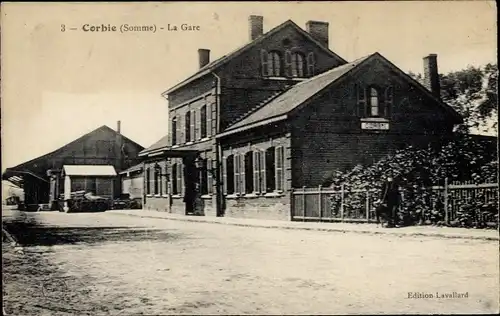 Ak Corbie Somme, La Gare